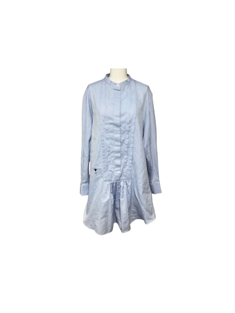 Dior Long Sleeve Dress Blue Cotton